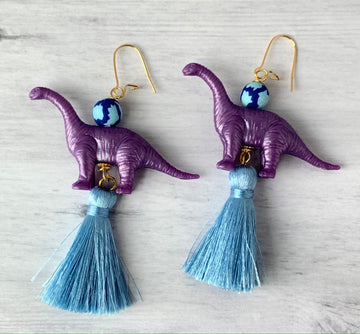 Lenora Dame Iris Brachiosaurus Tassel Earrings