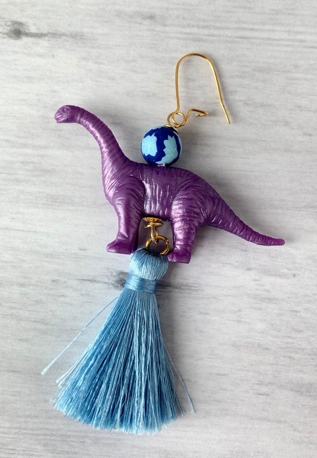 Lenora Dame Iris Brachiosaurus Tassel Earrings
