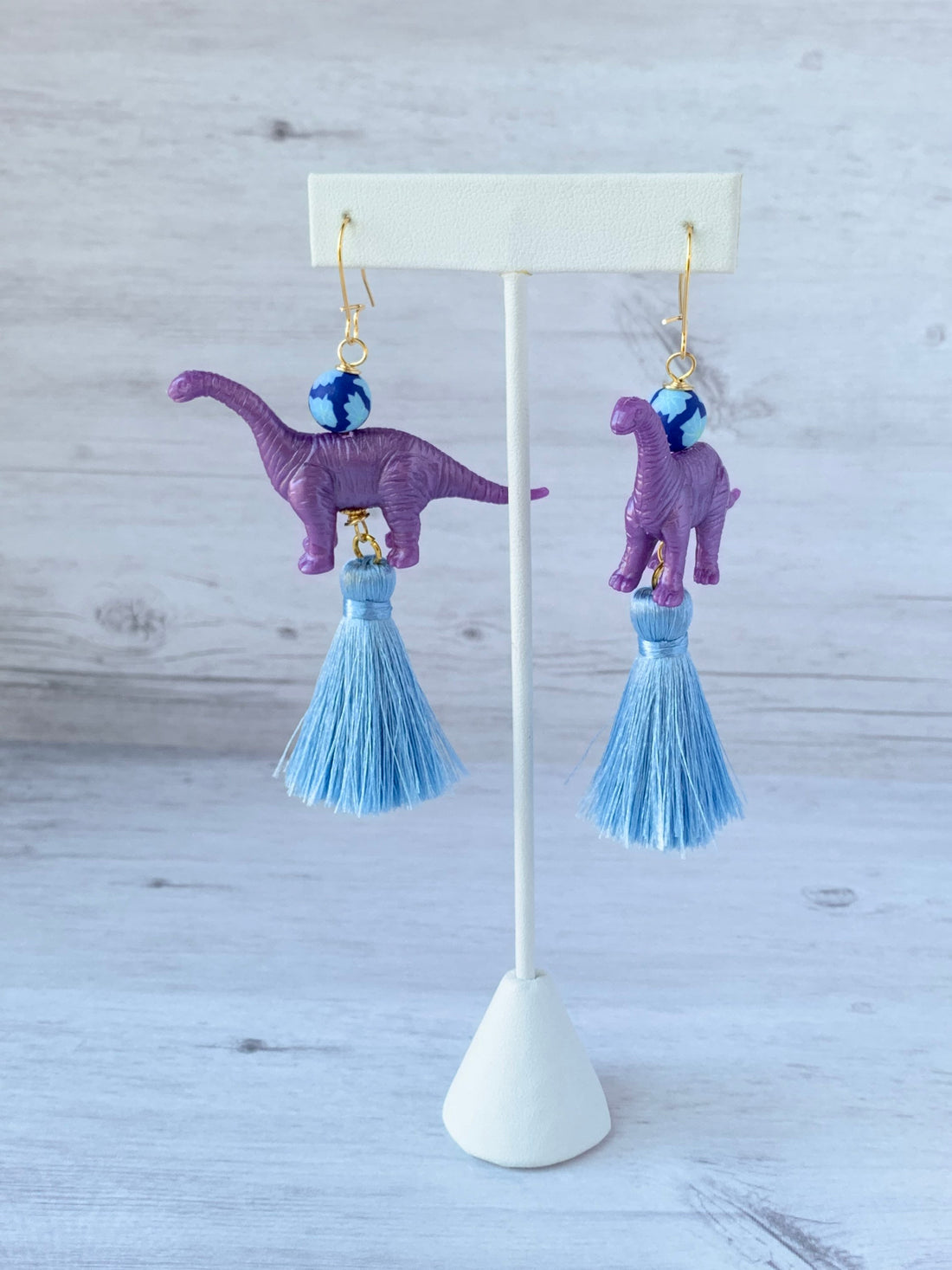 Lenora Dame Iris Brachiosaurus Tassel Earrings