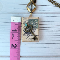 Lenora Dame Vintage Postmark Book Locket Necklace