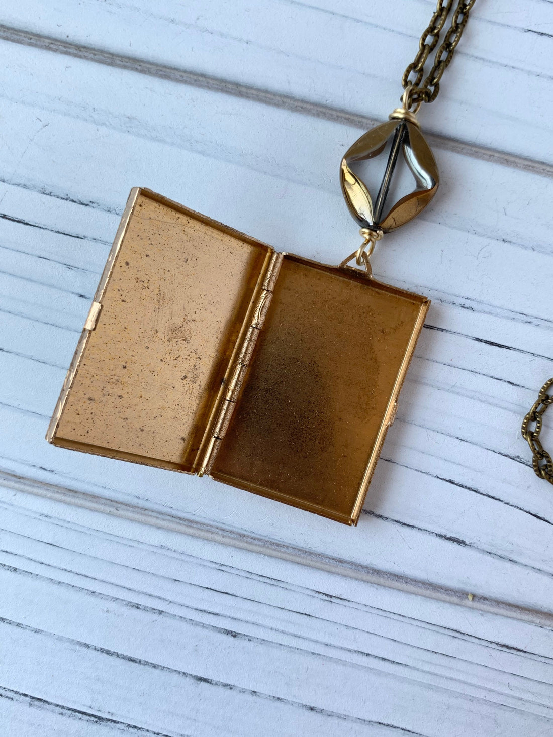 Lenora Dame Vintage Postmark Book Locket Necklace