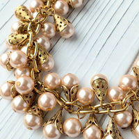 Classic Filigree Bead Cap Pearl Necklace - 2 Color Options