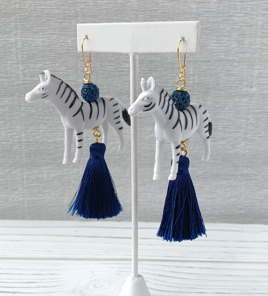 Lenora Dame Zebra Tassel Earrings