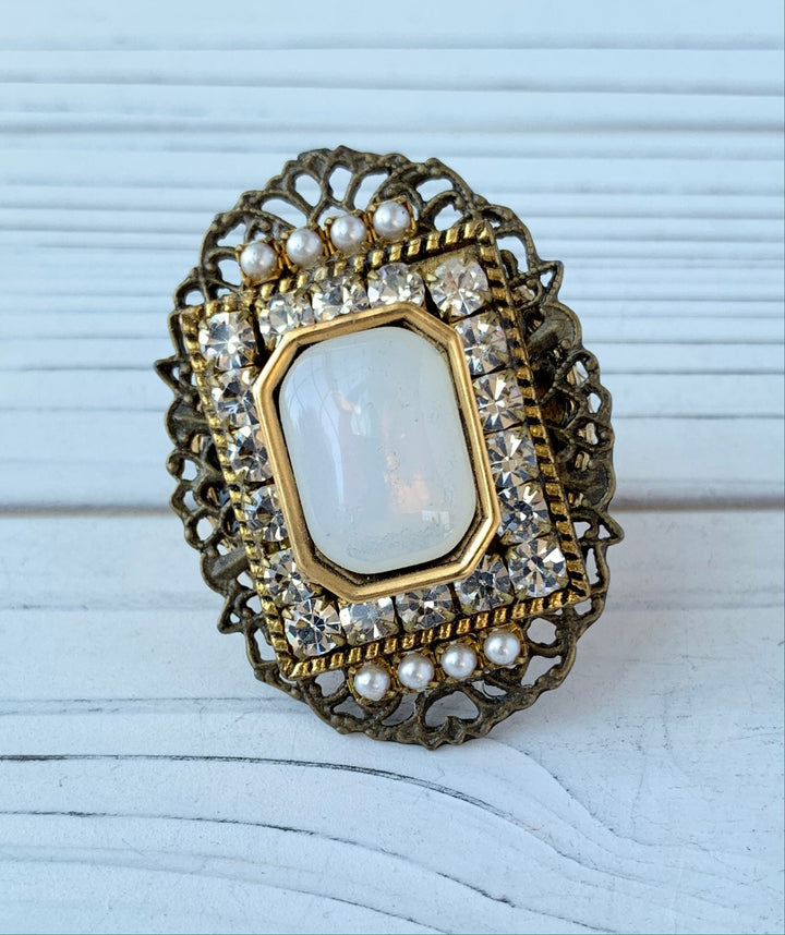 Lenora Dame Old World Statement Ring in Opal