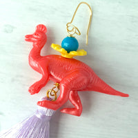 Lenora Dame Poppy Tsintaosaurus Tassel Earrings