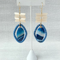 Lenora Dame Blueberry & Cream Statement Earrings