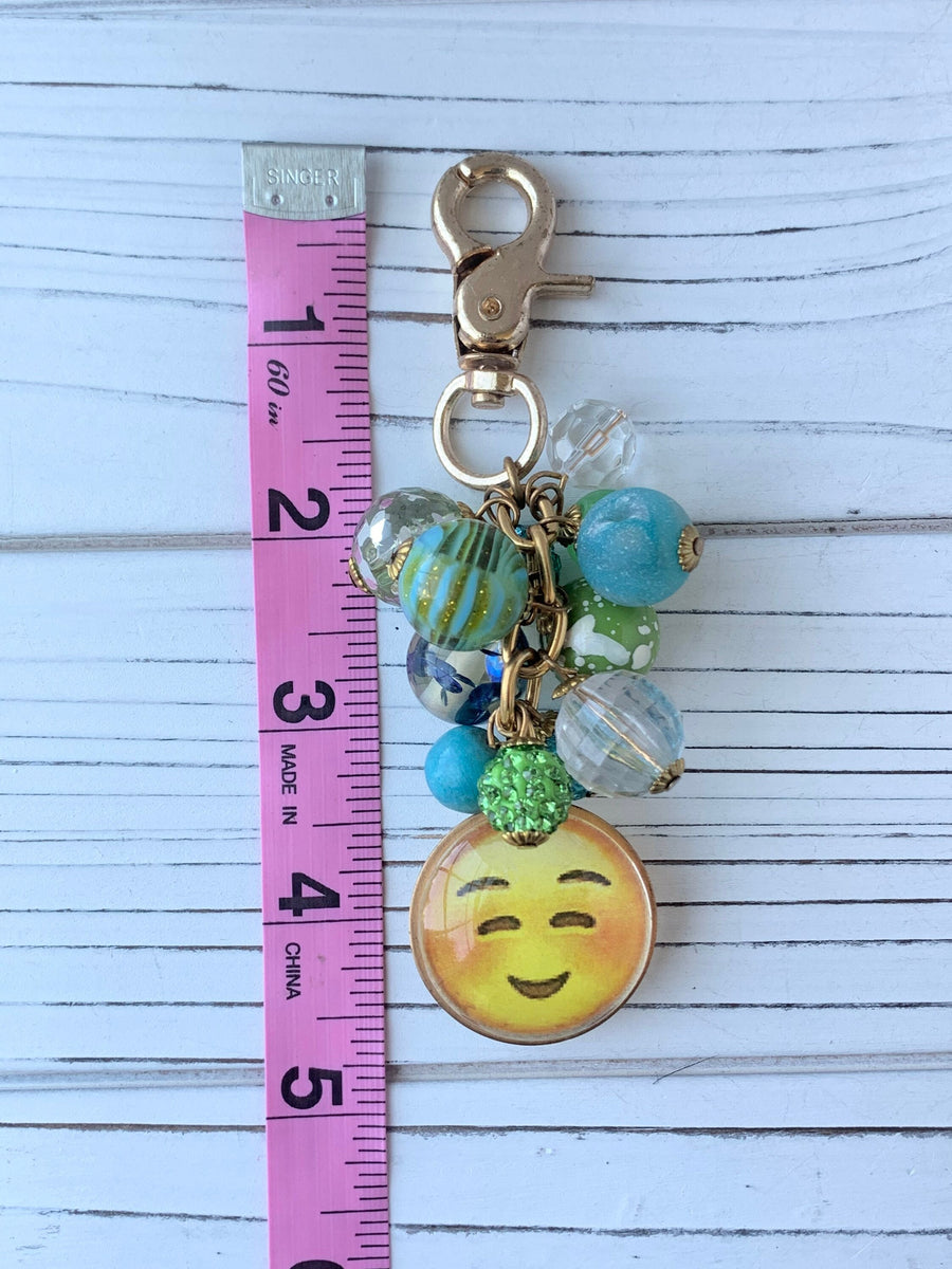 Lenora Dame I'm Blushing Emoji Purse and Bag Charm - Keychain