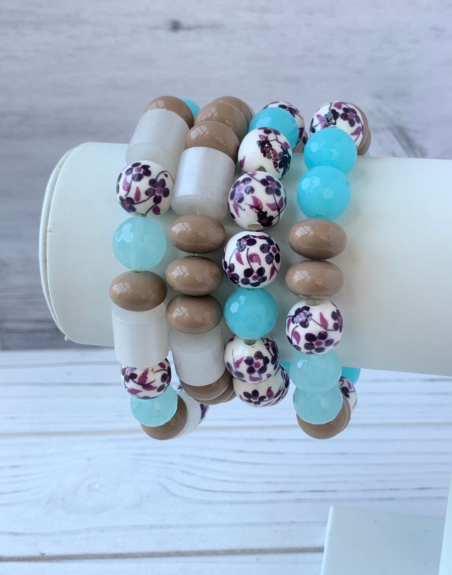 Lenora Dame 4-Piece French Bread Stretch Bracelet Set