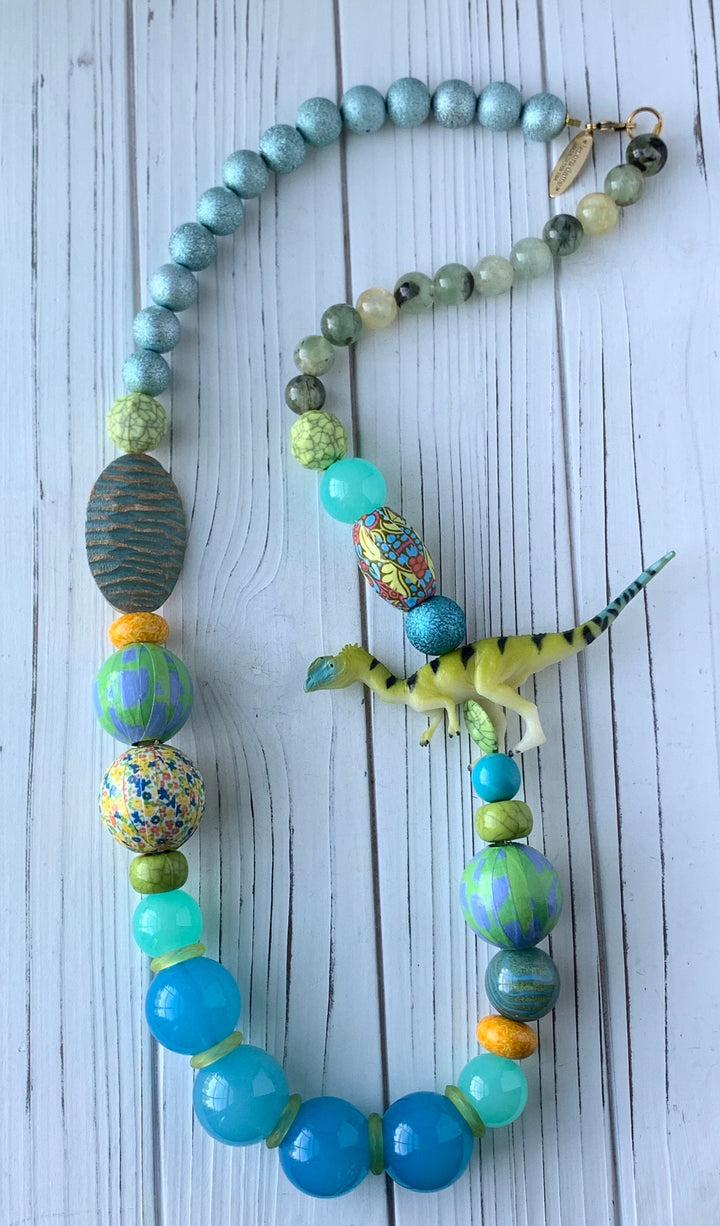 Lenora Dame Neon Dinosaur Necklace