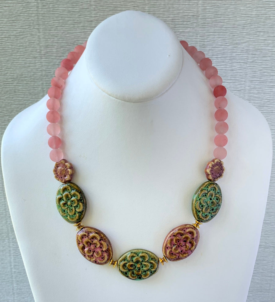 Lenora Dame Mother Earth Necklace in Raspberry