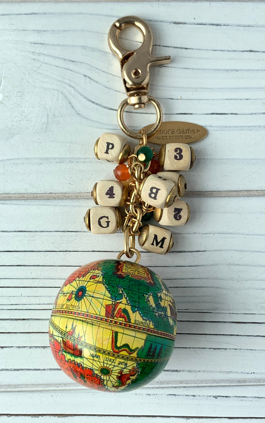 Lenora Dame Pangea Globe Keychain Charm