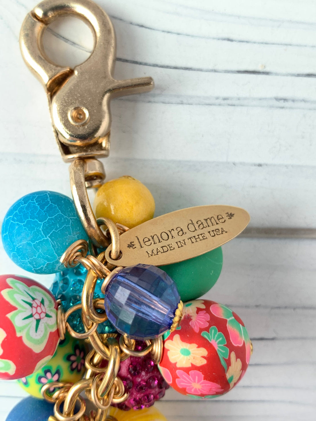 Lenora Dame Globe Keychain Purse Charm