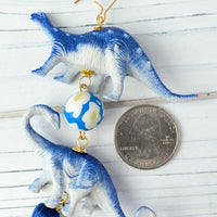 Lenora Dame Varsity Blues Dino Tassel Earrings