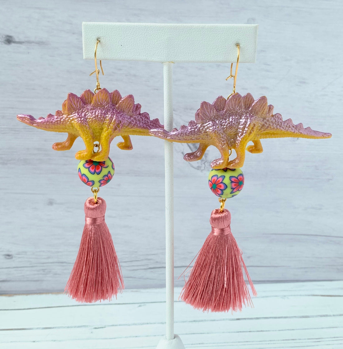 Lenora Dame High Tea Dino Tassel Earrings