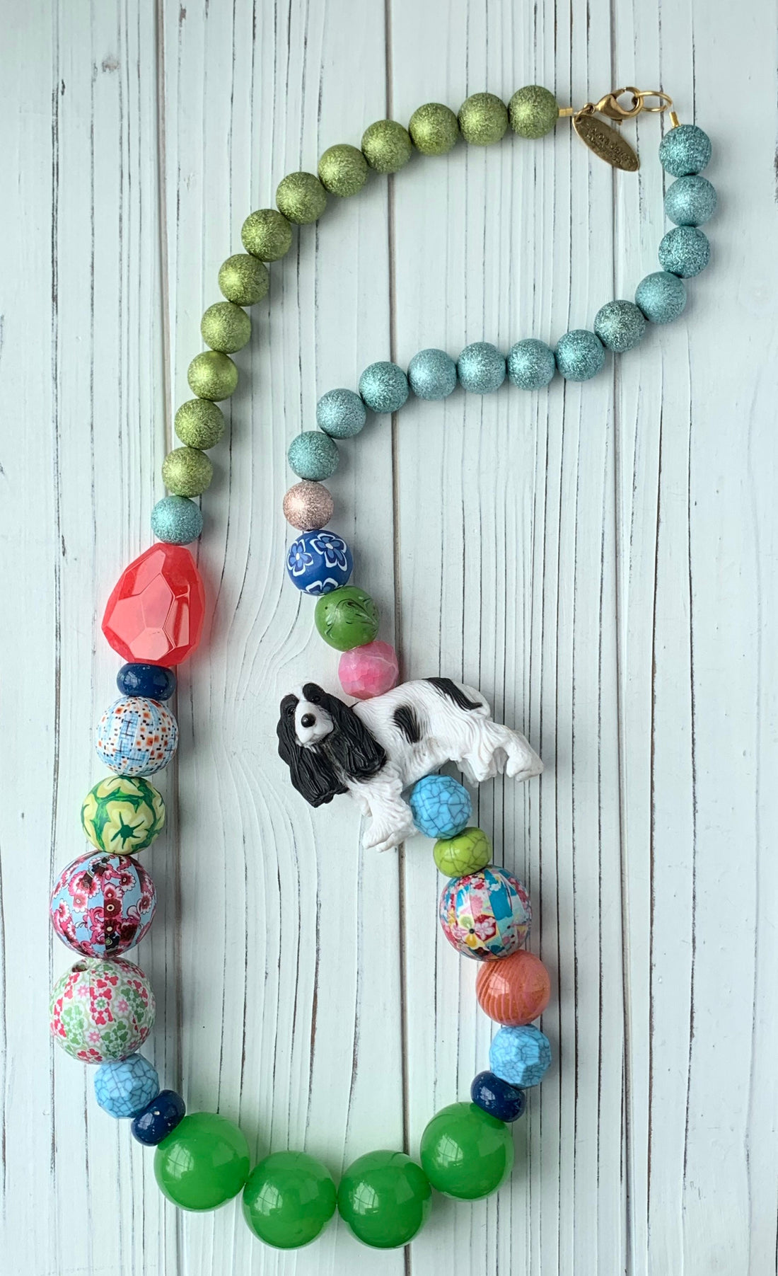 Lenora Dame Cora the Cocker Spaniel Queen Mum Necklace