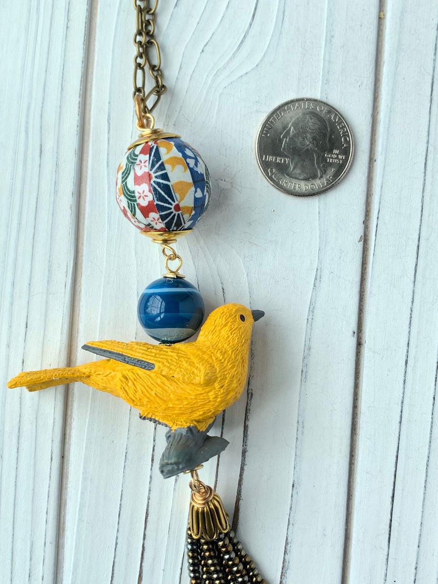 Lenora Dame Yellow Warbler Pendant Necklace