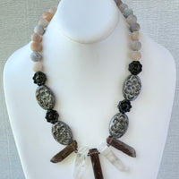 Lenora Dame Mother Earth Necklace in Grayscale