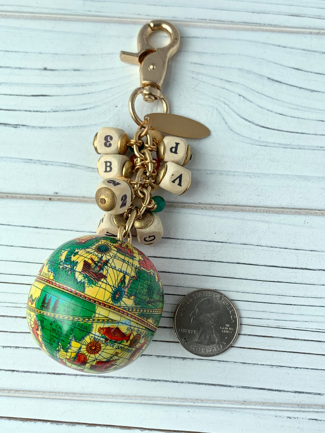 Lenora Dame Pangea Globe Keychain Charm