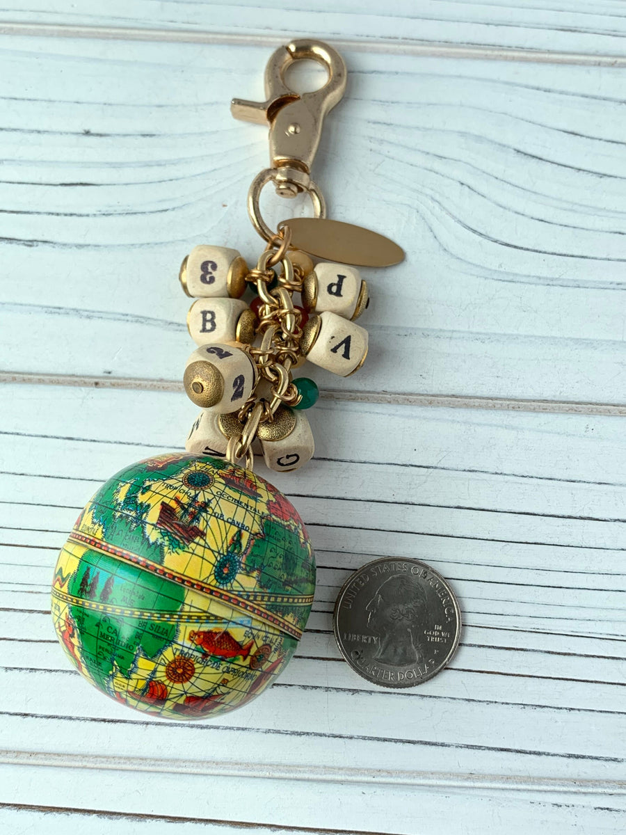 Lenora Dame Pangea Globe Keychain Charm