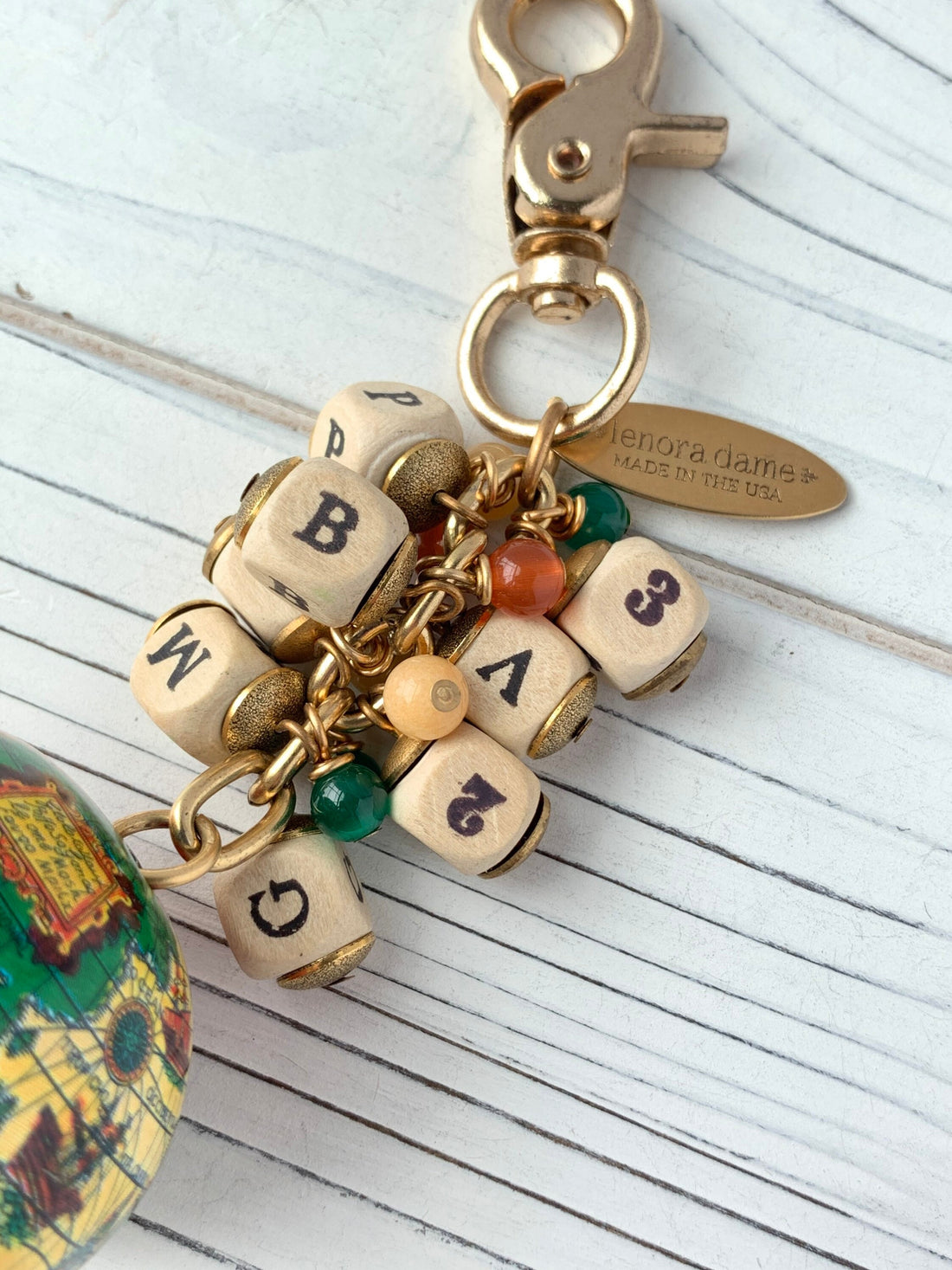 Lenora Dame Pangea Globe Keychain Charm