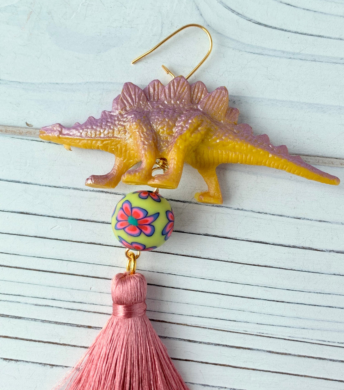 Lenora Dame High Tea Dino Tassel Earrings