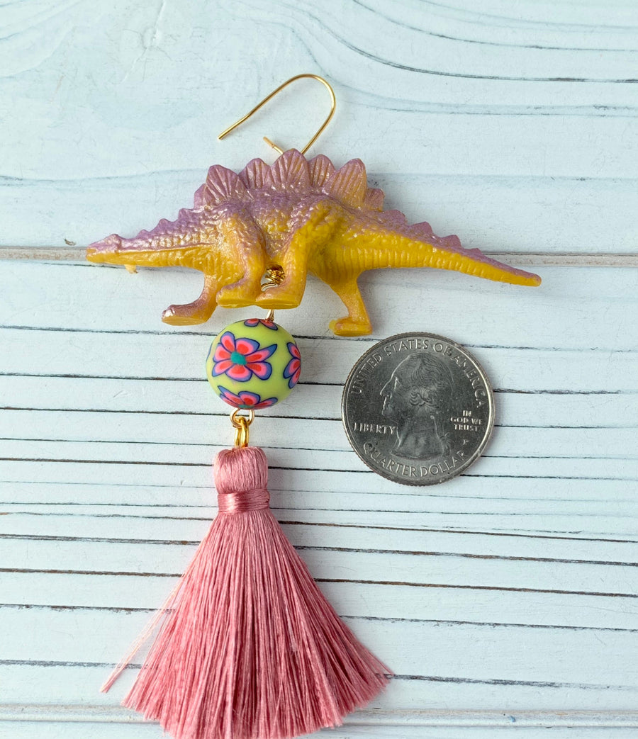 Lenora Dame High Tea Dino Tassel Earrings