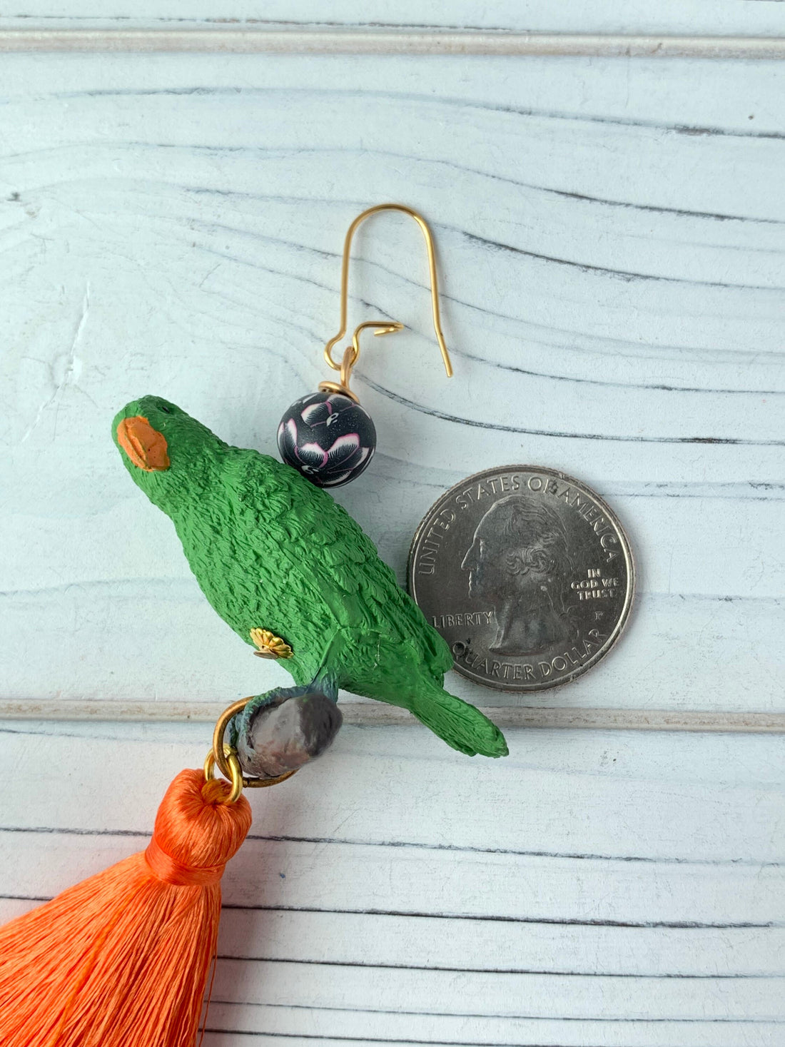 Lenora Dame Parakeet Tassel Earrings