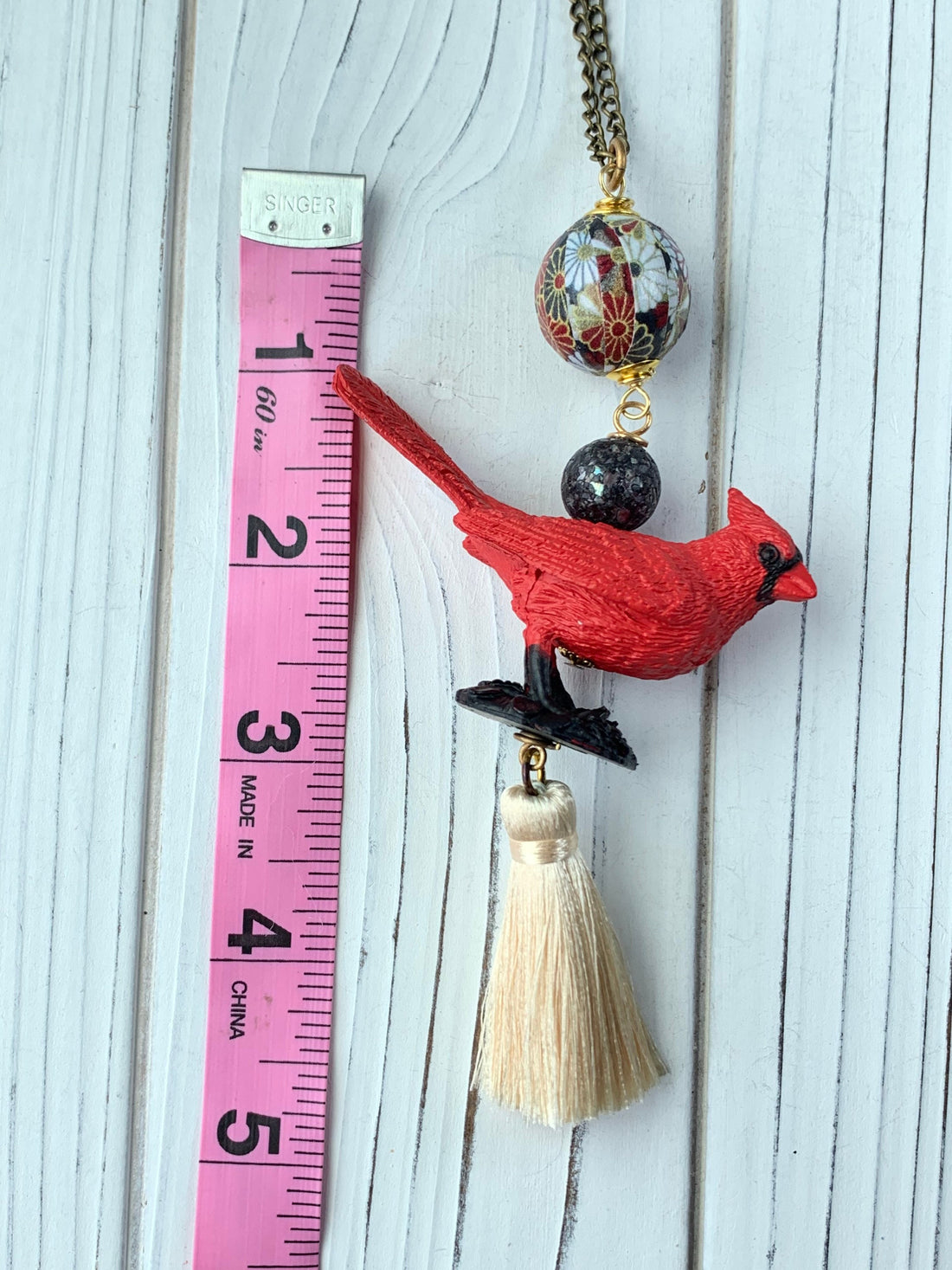 Lenora Dame Casper the Cardinal Pendant Necklace