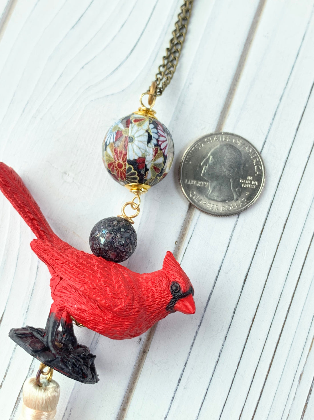 Lenora Dame Casper the Cardinal Pendant Necklace