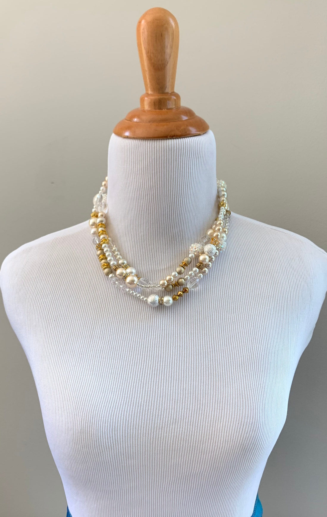 Lenora Dame Long Pearl & Crystal Necklace
