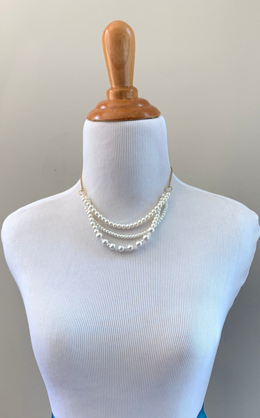Lenora Dame Petite Triple Strand Pearl Choker Necklace