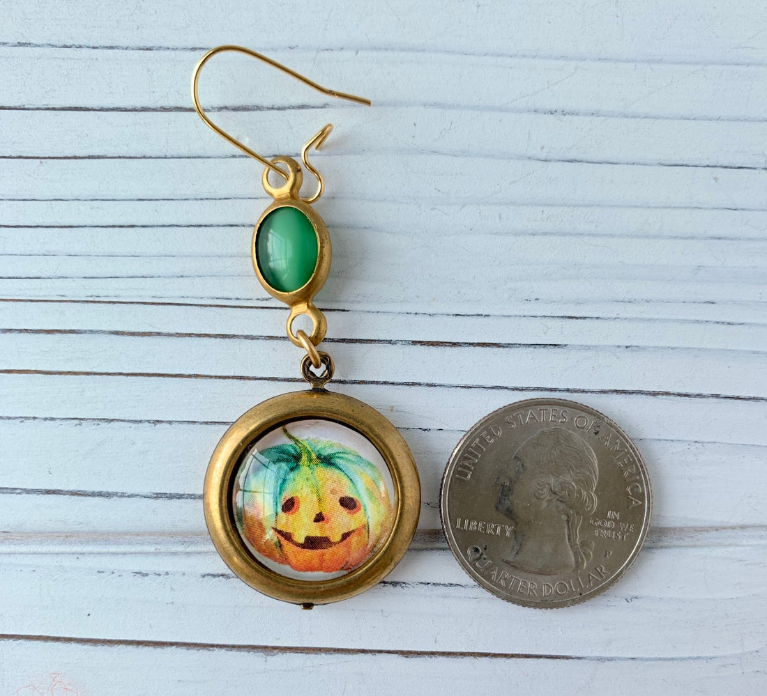 Lenora Dame Pumpkin Patch Earrings - Pumpkin Earrings - Halloween Earrings - Pumpkin Jewelry