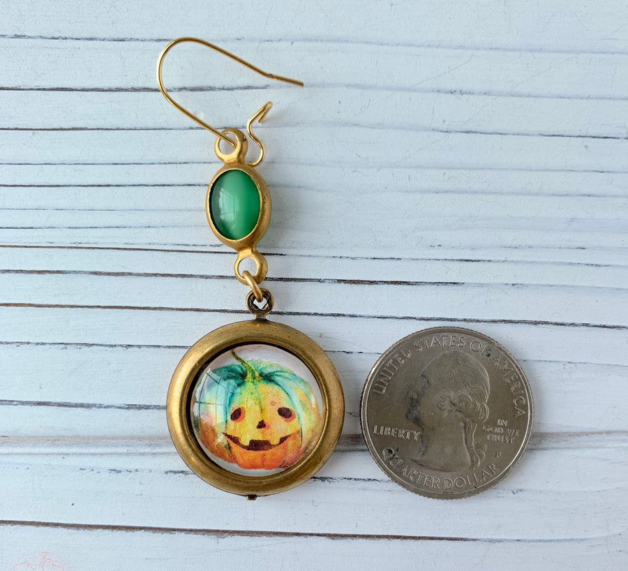 Lenora Dame Pumpkin Patch Earrings - Pumpkin Earrings - Halloween Earrings - Pumpkin Jewelry