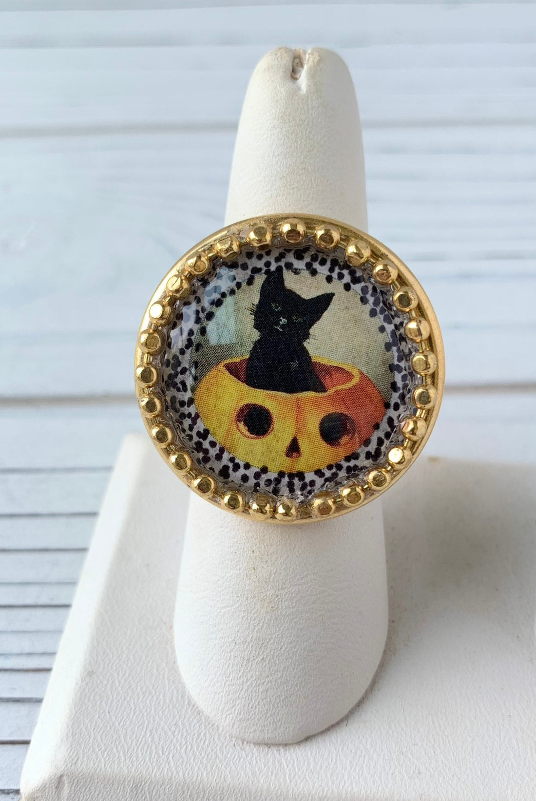 Lenora Dame Salem the Cat Halloween Statement Ring