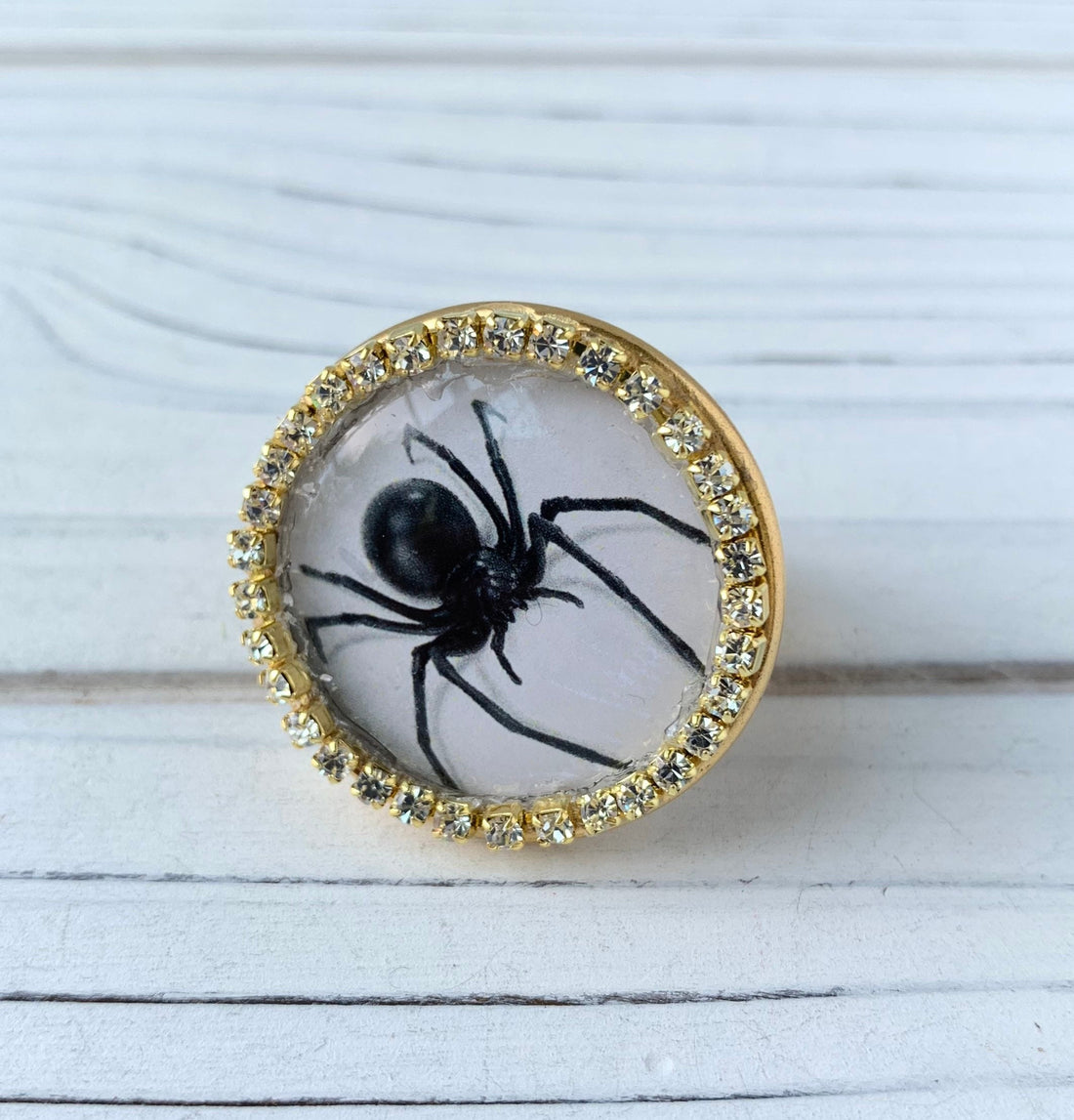 Lenora Dame Black Widow Rhinestone Statement Ring