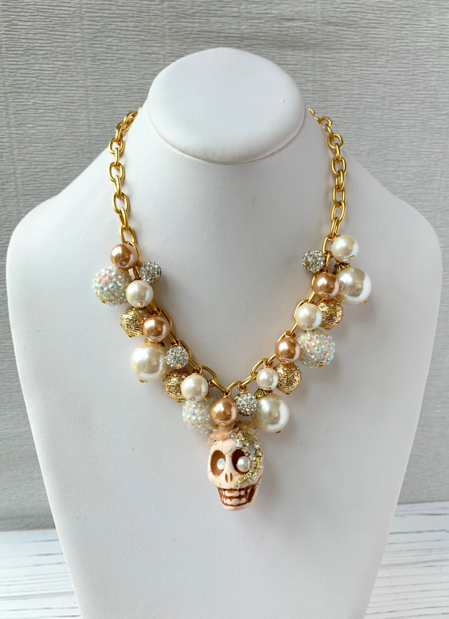 Lenora Dame Oleander Sugar Skull Bride Charm Necklace