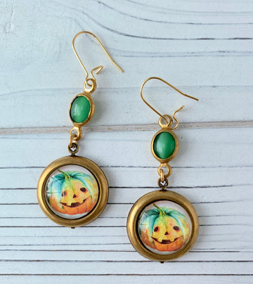 Lenora Dame Pumpkin Patch Earrings - Pumpkin Earrings - Halloween Earrings - Pumpkin Jewelry