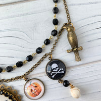 Lenora Dame - Ghostly Charm Necklace - Halloween Charm Necklace - Witch Jewelry