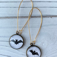 Lenora Dame Vampire Bat Halloween Earrings