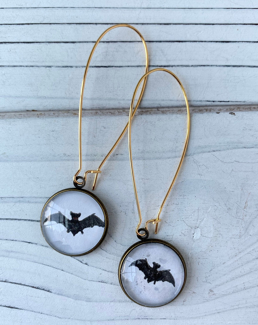 Lenora Dame Vampire Bat Halloween Earrings