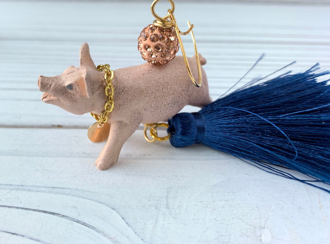 Lenora Dame Wilbur the Pig Tassel Earrings