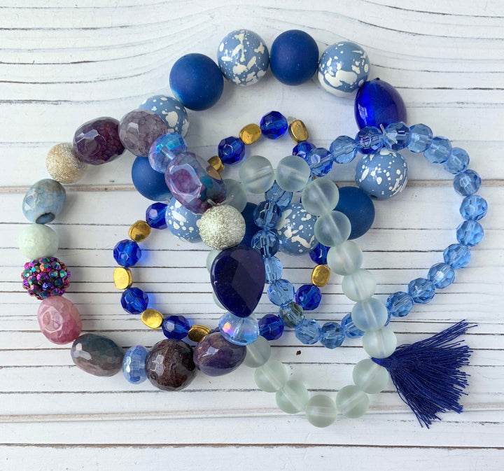 Lenora Dame 5-Piece Splash Stretch Bracelet Set One of a Kind
