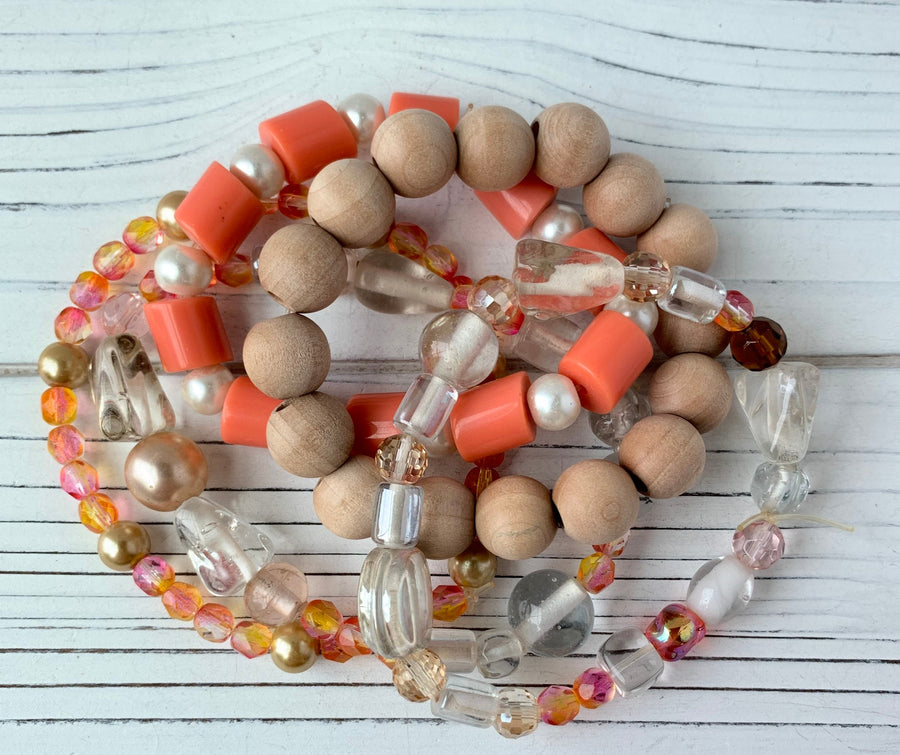 Lenora Dame 5-Piece Just Peachy Stretch Bracelet Set One of a Kind