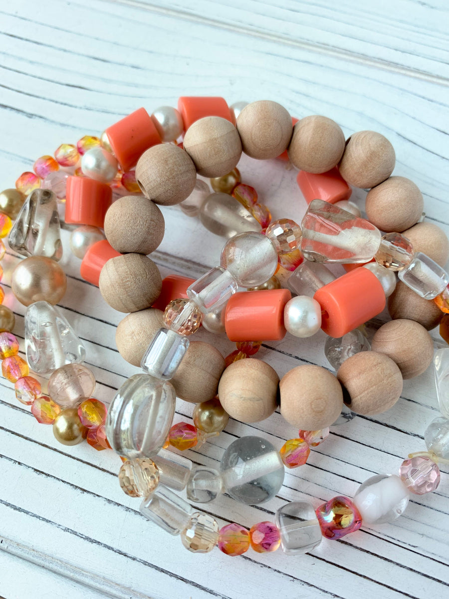 Lenora Dame 5-Piece Just Peachy Stretch Bracelet Set One of a Kind