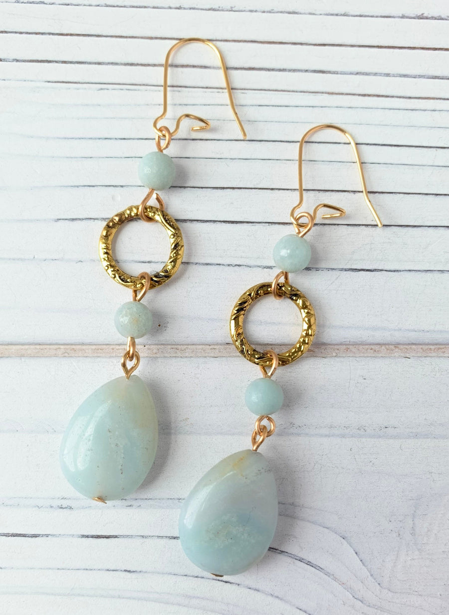 Lenora Dame Jadeite Drop Earrings Semiprecious