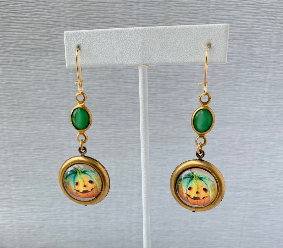 Lenora Dame Pumpkin Patch Earrings - Pumpkin Earrings - Halloween Earrings - Pumpkin Jewelry