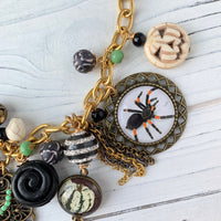 Lenora Dame Spider's Web Halloween Charm Necklace