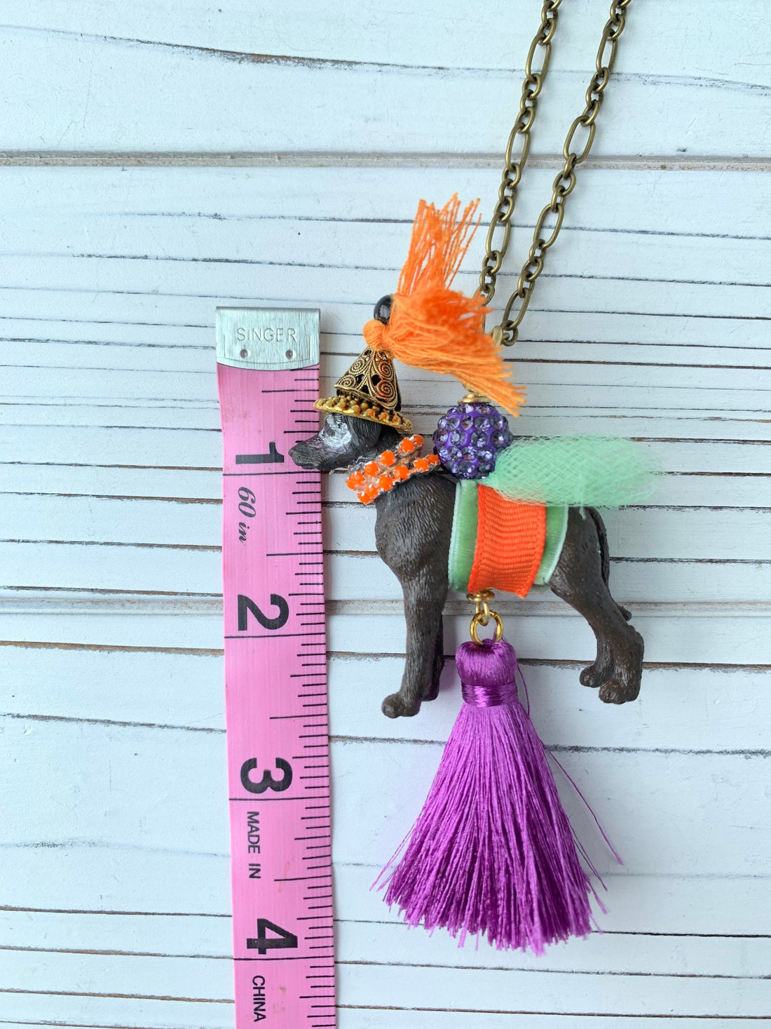 Lenora Dame Halloween Witch Pup Pendant Necklace