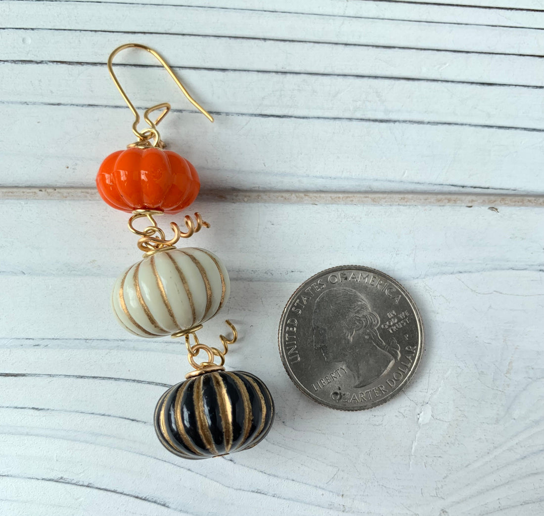 Lenora Dame Cinderella Pumpkin Fall Earrings