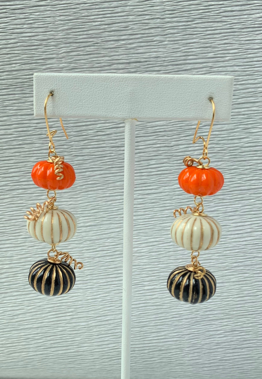 Lenora Dame Cinderella Pumpkin Fall Earrings